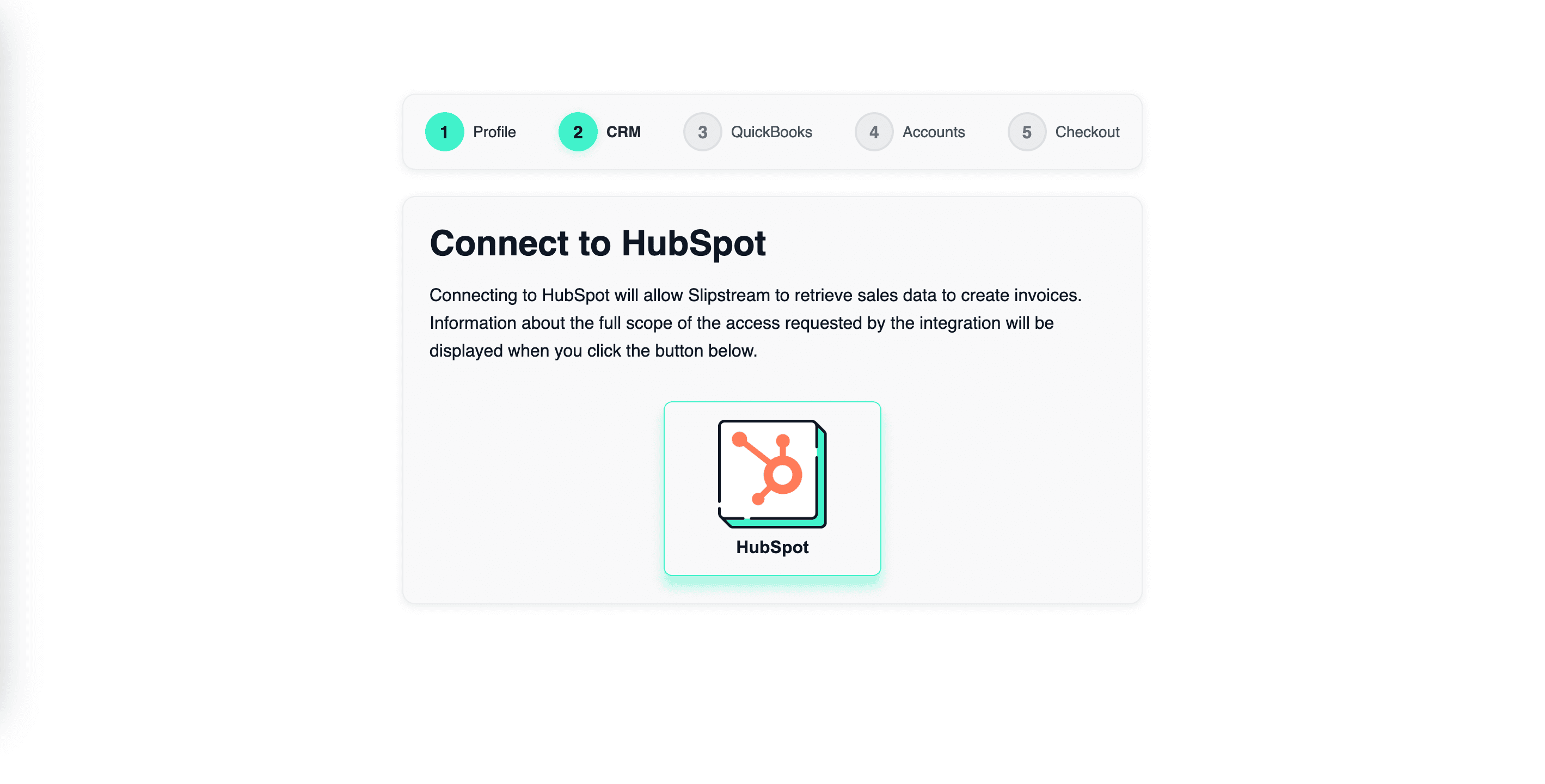 Connect CRM account